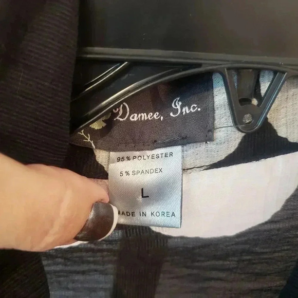 Damee Black and White Polka Dot Sheer Blouse/Jacket - Picture 4 of 9